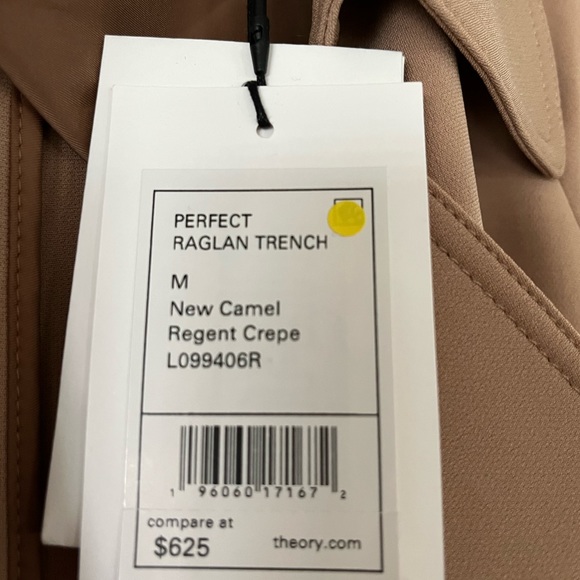 Theory Perflect Raglan Wrap Trench Coat in Camel, Size Medium - Picture 7 of 9